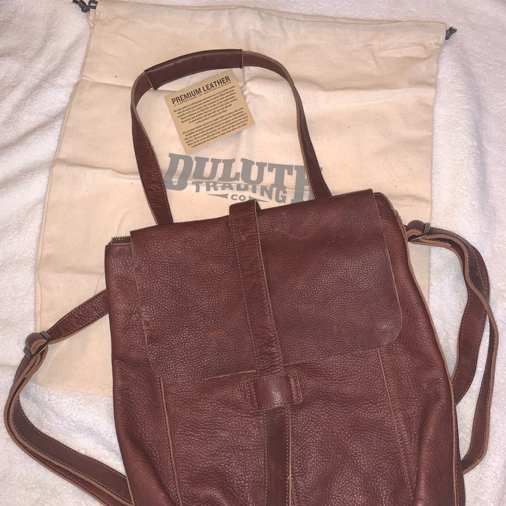 100% Duluth Trading leather backpack